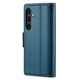 Pouzdro pro Samsung Galaxy A55, ERBORD Glossy Litchi, flipová peněženka, modré