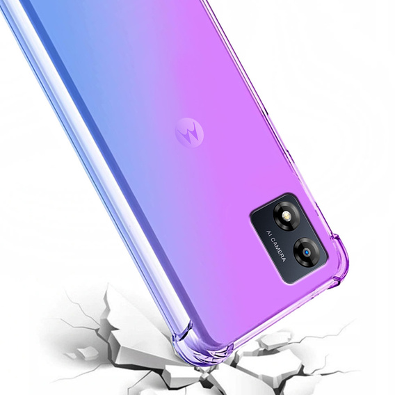 Pouzdro pro Motorola Moto E13, Gradient Dropproof, Fialová / modrá