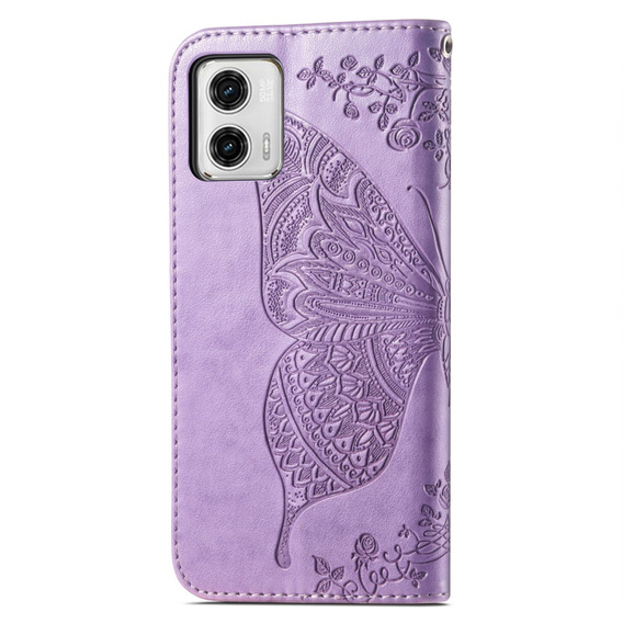 Klopové pouzdro pro Motorola Moto G73 5G, Butterfly, fialové