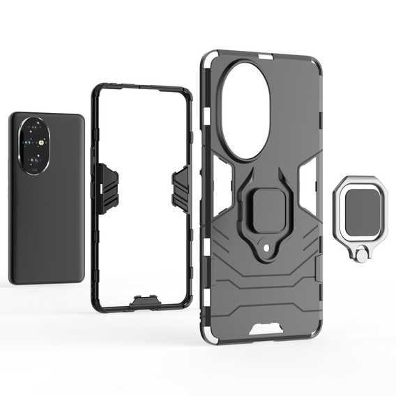 Pouzdro pro Honor 200 Pro 5G, Kickstand Ring, černé
