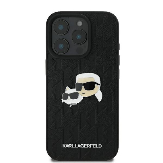 Pouzdro Karl Lagerfeld Hardcase Monogram Karl & Choupette Head Pin pro iPhone 16 Pro