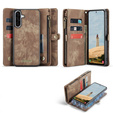 CASEME pouzdro pro Samsung Galaxy A56 5G, Retro Leather Wallet, s páskem, hnědé