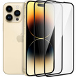 2x tvrzené sklo pro iPhone 14 Pro Max, ERBORD 3D pro celý displej