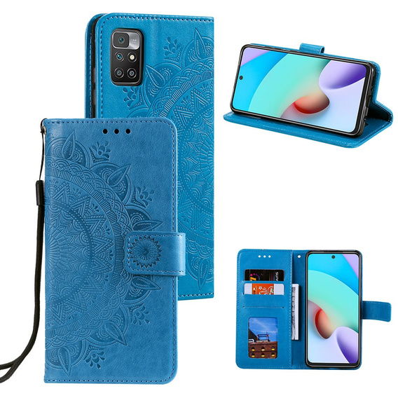 Klopové pouzdro pro Xiaomi Redmi 10, Mandala, modré