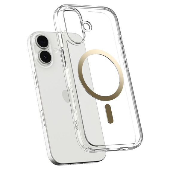 Spigen pouzdro pro iPhone 17, Ultra Hybrid MagSafe, čiré/zlaté