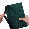 Pouzdro pro Lenovo Tab M9, Wallet Pen Slot, butterflies, hnědé