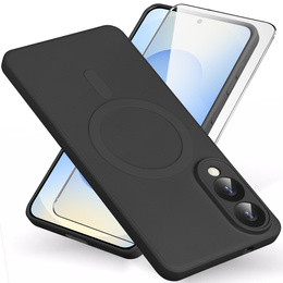 Pouzdro pro Samsung Galaxy S25 Edge, Silicone Lite, černé + 9H sklo