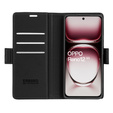 Pouzdro pro Oppo Reno 12, ERBORD Glossy Litchi, flipová peněženka, černé