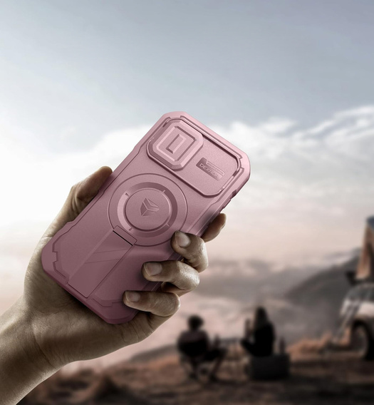 Pancéřové pouzdro Dexnor se stojánkem a spouští fotoaparátu, pro MagSafe pro iPhone 17