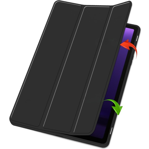 Pouzdro pro Samsung Galaxy Tab S10 FE+ Plus, Smartcase s prostorem pro stylus, černé