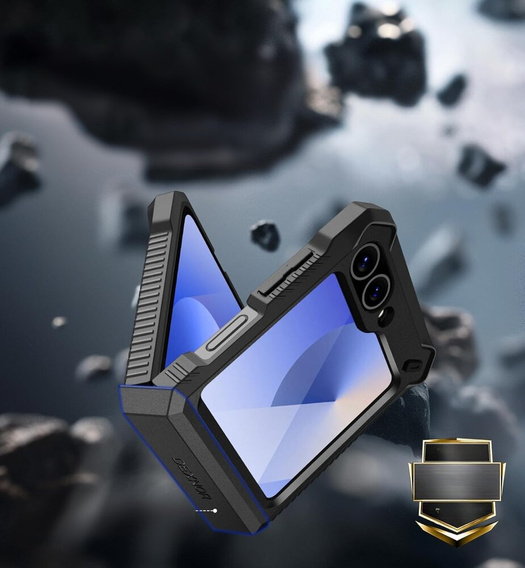 Pancéřové pouzdro pro Samsung Galaxy Z Flip7 FE / Z Flip6, Dexnor Clip Holder, černé