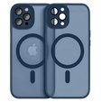 Pouzdro pro iPhone 16 Pro, pro MagSafe, ERBORD Matt Case, tmavě modrý + sklo na displej