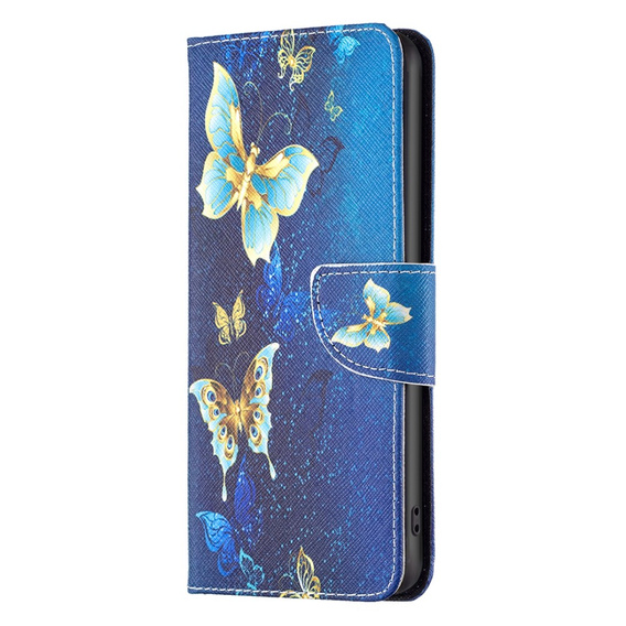 Klopové pouzdro pro Xiaomi Redmi Note 13 Pro 5G, Wallet, Butterflies modré