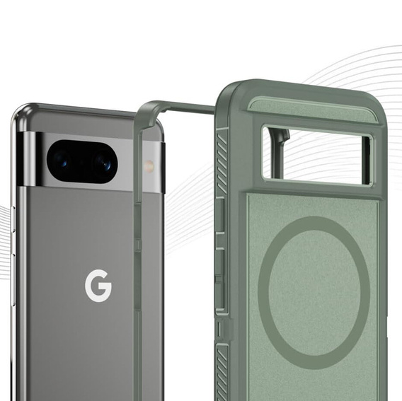 Pouzdro s rámečkem pro Google Pixel 8, pro MagSafe, zelené