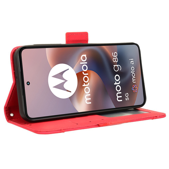 Klopové pouzdro pro Motorola Moto G86 Power 5G, Card Slot, červené