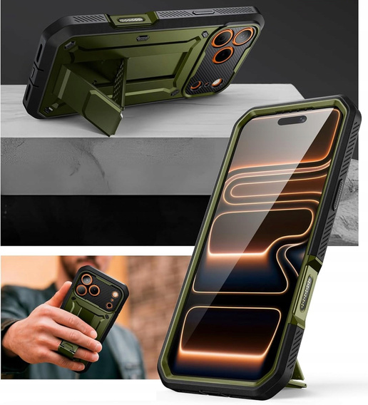Pouzdro Supcase pro iPhone 17 Pro Max, Unicorn Beetle Pro, Guldan