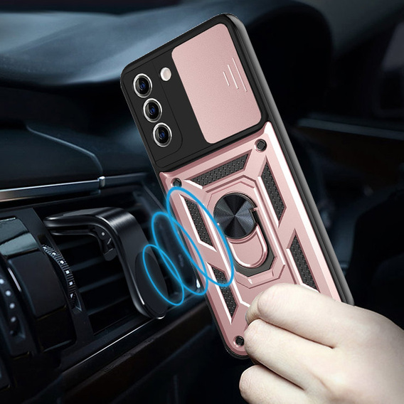 Pouzdro pro Samsung Galaxy S21 FE, CamShield Slide, růžové rose gold