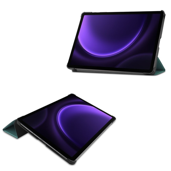 Pouzdro pro Samsung Galaxy Tab S9 FE, trojité, zelené