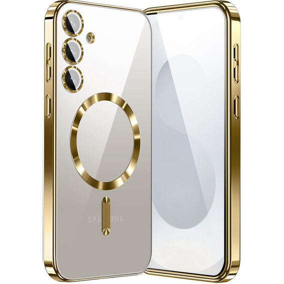 Pouzdro pro Samsung Galaxy S25+ Plus, Electro MagSafe, zlaté + sklo na displej