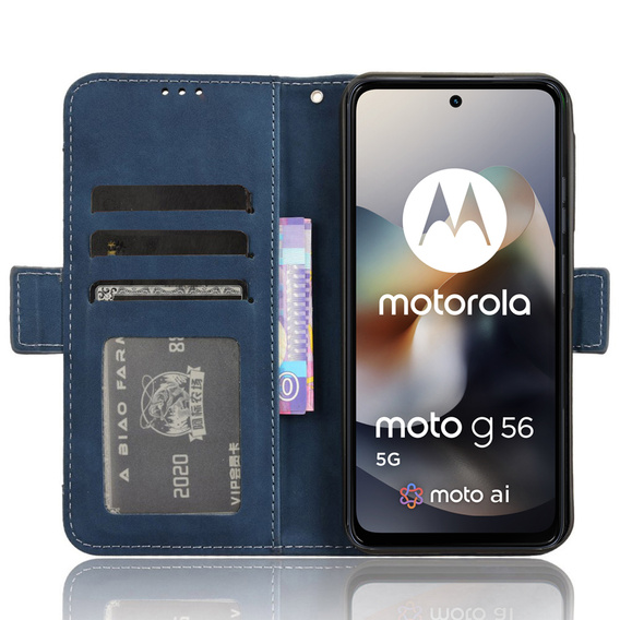 Klopové pouzdro pro Motorola Moto G56 5G, Card Slot, námořnicky modré