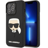 Pouzdro Karl Lagerfeld pro iPhone 13 Pro, 3D Rubber Karl's Head, černé