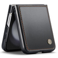 Pouzdro pro Samsung Galaxy Z Flip7 FE / Z Flip6, CASEME Litchi Leather, černé
