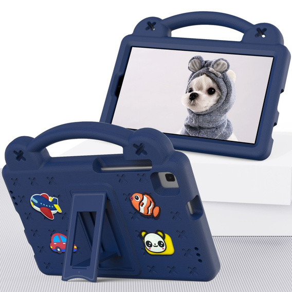 Dětské pouzdro pro Samsung Galaxy Tab A7 Lite 8.7 T220/T225, Cute Patterns, se stojánkem, námořnicky modré