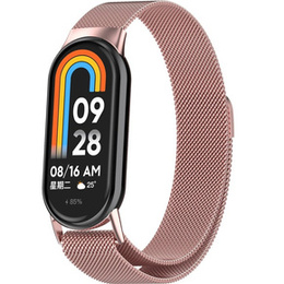 Milánský náramek s pouzdrem pro Xiaomi Smart Band 10 / 9 / 8, růžová