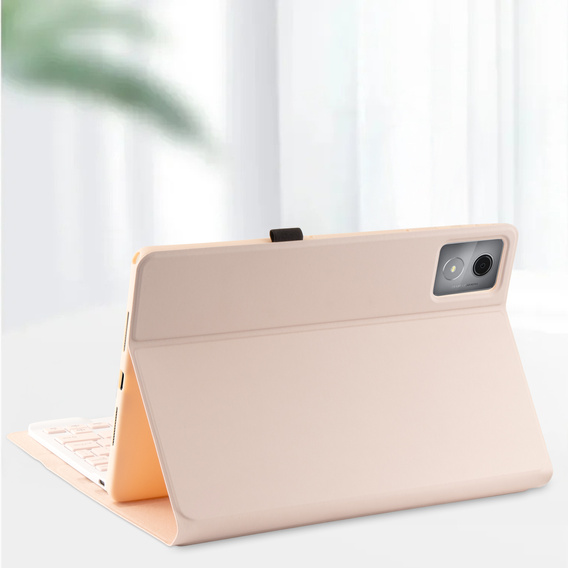 Pouzdro s klávesnicí Bluetooth pro Lenovo Tab K11 Plus - růžové