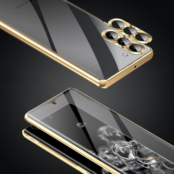 Pouzdro pro Samsung Galaxy S23 Plus, Magnetic Dual Glass, zlaté