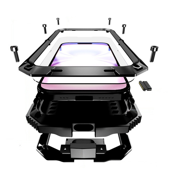 Pouzdro R-JUST s podstavcem a integrovaným sklem pro iPhone 17