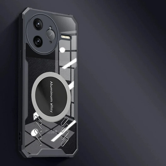 Pouzdro pro Xiaomi Redmi Note 14 Pro/Pro+ 5G, s magnetickou fólií, transparentní / černé