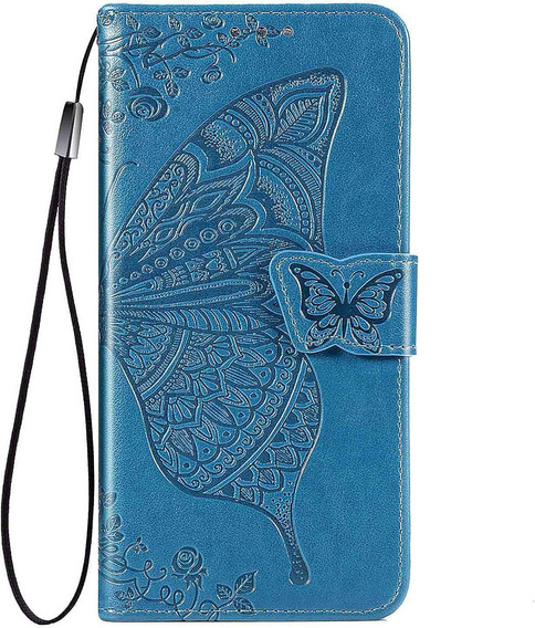 Klopové pouzdro pro Oppo Reno 14F, peněženka, Butterfly, modré