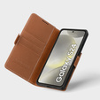 Kožené pouzdro pro Samsung Galaxy S24, ERBORD LeatherWallet, hnědé