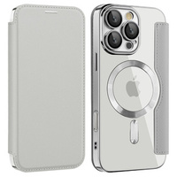 Klopové pouzdro pro iPhone 16 Pro Max, RFID Wallet MagSafe CamShield, stříbrné