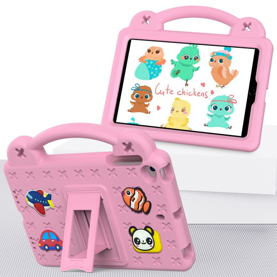 Dětské pouzdro pro iPad mini 7.9" 2019/2015/2014/2013/2012 (5/4/3/2/1 gen.), Cute Patterns, se stojánkem, růžové