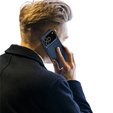Pouzdro Dux Ducis pro iPhone 17 Pro Max, Skin Pro, s klopou, s přihrádkou na kartu, tmavě modré