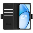 Pouzdro pro Oppo A60, ERBORD Glossy Litchi, flipová peněženka, černé