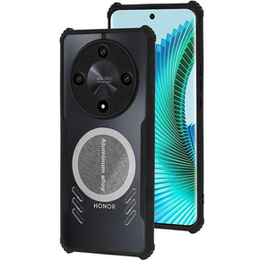 Pouzdro pro Honor Magic 6 Lite 5G, s magnetickou fólií, transparentní / černé