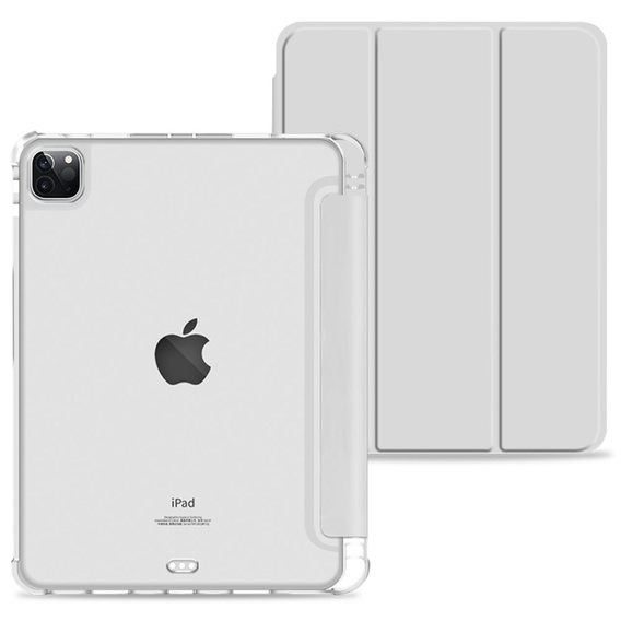 Pouzdro pro iPad Pro 11 2022 / 2021 / 2020, Smartcase Hybrid, se slotem na stylus, šedé