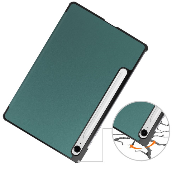 Pouzdro pro Samsung Galaxy Tab S9 FE, trojité, zelené