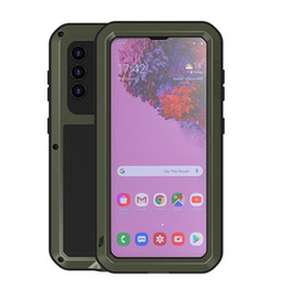 Pouzdro Love Mei pro Samsung Galaxy S21, armored with glass, zelené