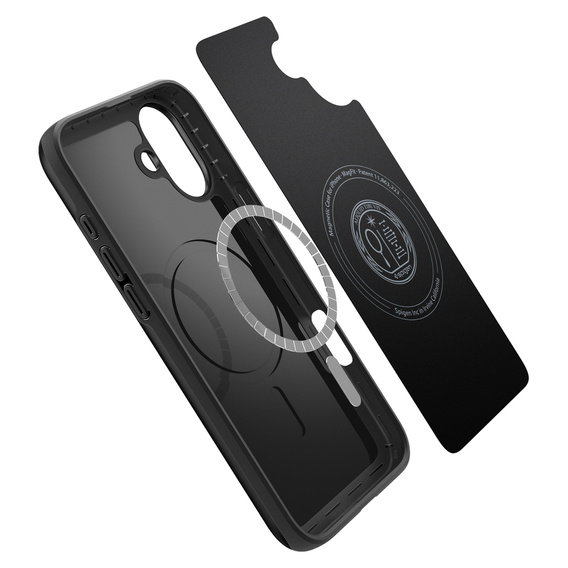 Pouzdro Spigen pro iPhone 16 Plus, Thin Fit Mag, šedé + 9H tvrzené sklo