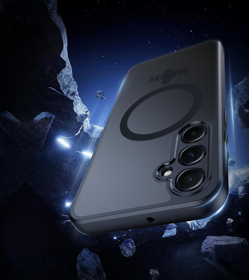 Matné pouzdro pro Samsung Galaxy A17 5G, pro MagSafe, průsvitné černé