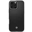 Pouzdro Spigen pro iPhone 16 Pro, Enzo Aramid MagSafe, carbon černé + 9H tvrzené sklo