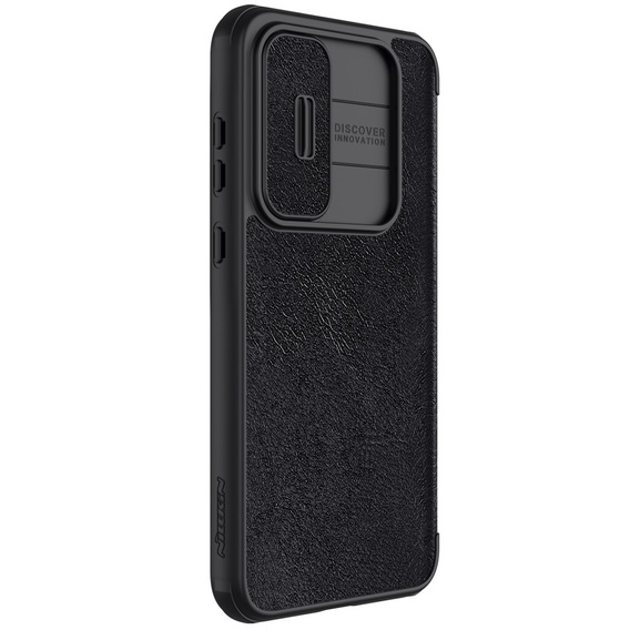 Flipové pouzdro NILLKIN pro Samsung Galaxy A55, CamShield Qin Pro, kůže, černé