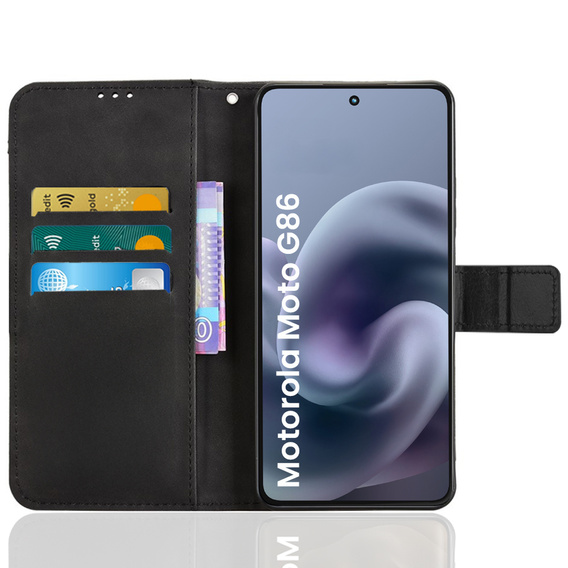 Klopové pouzdro pro Motorola Moto G86 5G, Crazy Horse Wallet, černé