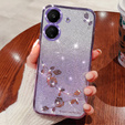 Pouzdro pro Xiaomi Redmi 13C / Poco C65, Glitter Flower, fialové
