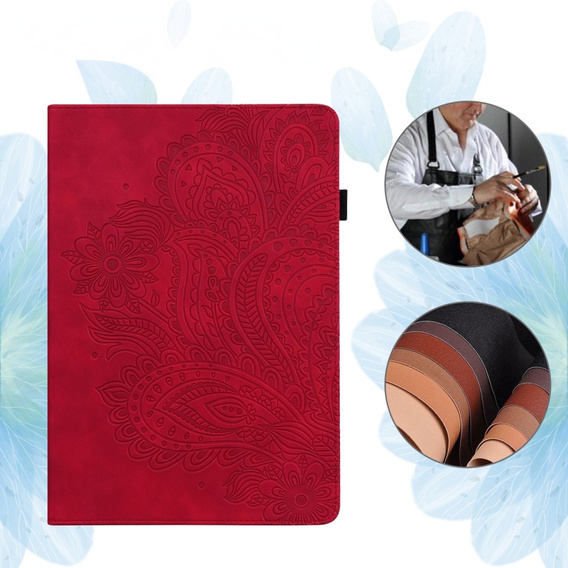 Pouzdro s klopou pro Xiaomi Redmi Pad SE 11", flower, červené