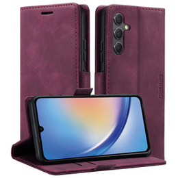 Pouzdro pro Samsung Galaxy A35 5G, ERBORD Vintage peněženka s klopou, červené